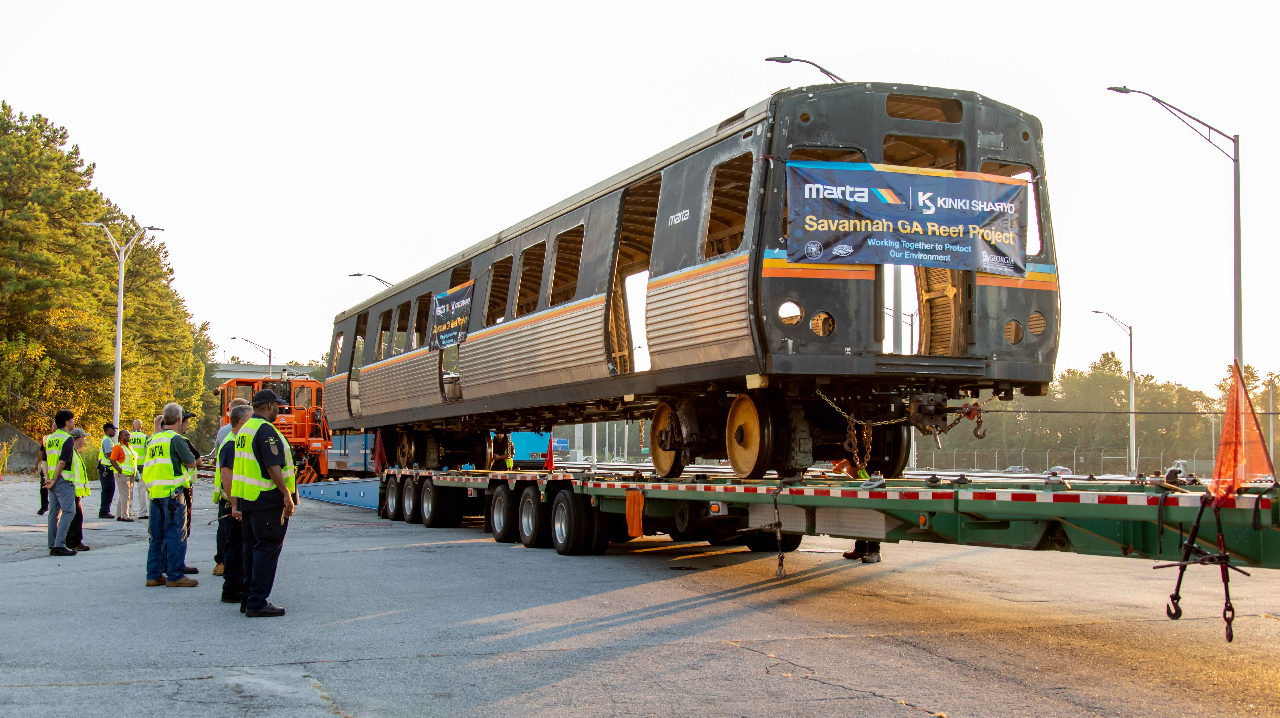MARTA has shipped off the first of two railcars bound for the Georgia coast and eventually the Atlantic Ocean.