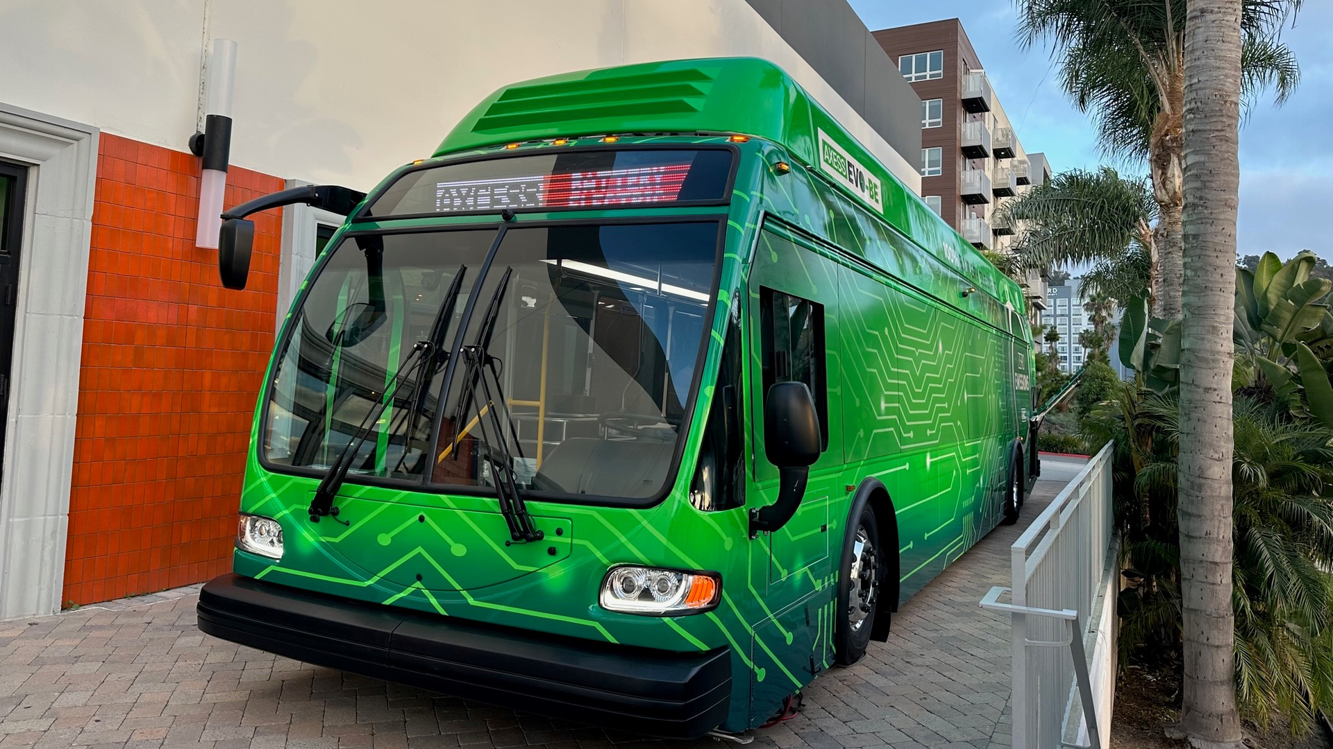ENC&rsquo;s Axess EVO-BE battery-electric bus.
