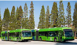Two TriMet Nova buses. Two TriMet Nova buses.