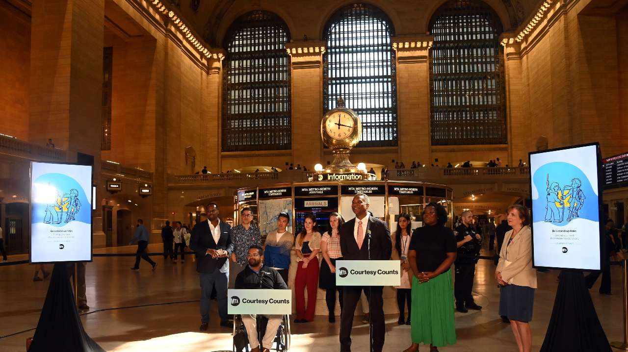 MTA unveils its Courtesy Counts campaign.