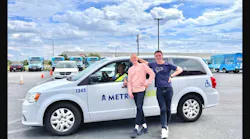 Spare Co-founders Kristoffer Vik Hansen and Josh Andrews with a CapMetro Access driver on Launch Day. Spare Co-founders Kristoffer Vik Hansen and Josh Andrews with a CapMetro Access driver on Launch Day.
