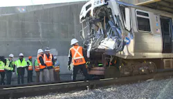 NTSB investigators and CTA employees examine the site of the Nov. 16 accident where a CTA Yellow Line train collided with a piece of snow equipment. NTSB investigators and CTA employees examine the site of the Nov. 16 accident where a CTA Yellow Line train collided with a piece of snow equipment.