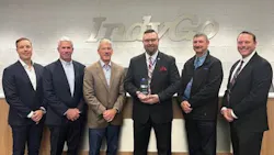 From left to right: Lumin-Air COO Andrew Desmarais, Lumin-Air Chief Marketing Officer Jack Fillenwarth, Lumin-Air President Dan Fillenwarth, IndyGo Director of Risk and Safety Brian Clem, IndyGo Senior Director of Facilities and Preventative Maintenance Paul Williams and IndyGo COO Aaron Vogel. From left to right: Lumin-Air COO Andrew Desmarais, Lumin-Air Chief Marketing Officer Jack Fillenwarth, Lumin-Air President Dan Fillenwarth, IndyGo Director of Risk and Safety Brian Clem, IndyGo Senior Director of Facilities and Preventative Maintenance Paul Williams and IndyGo COO Aaron Vogel.