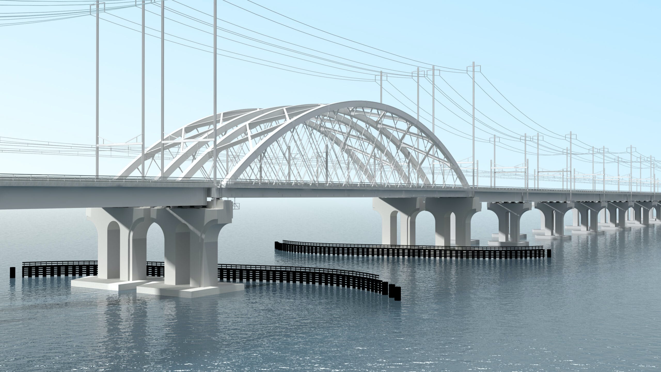 A rendering of the new Susquehanna River Rail Bridge.