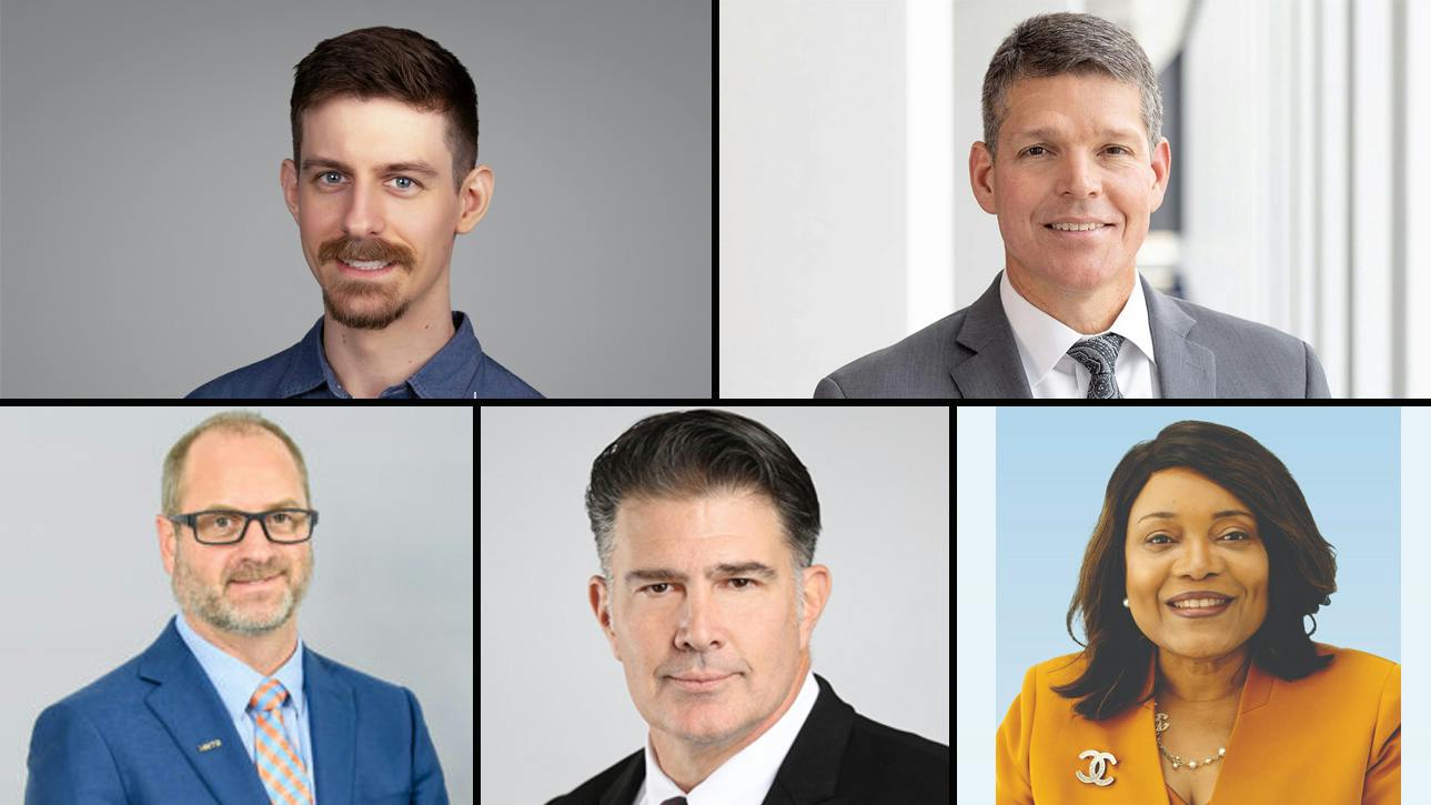 Clockwise from top left: Mitchell Parsons, John Henderson, Luke Olson, Ray Verrelle, Inez Evans