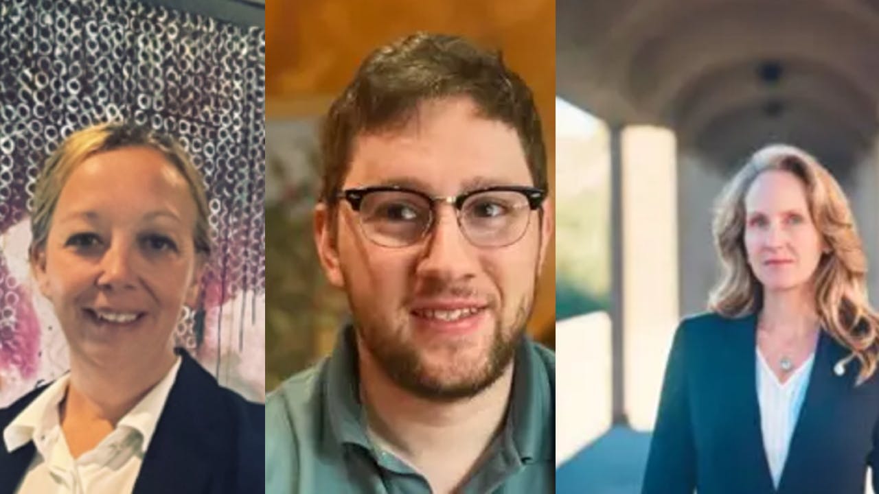 From left to right: Christine Mathewson, Matthew Rosenbloom-Jones and Merideth Stanton.