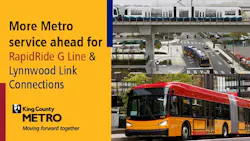 King County Metro service adjustments for RapidRideG Line and Lynnwood Link graphic. King County Metro service adjustments for RapidRideG Line and Lynnwood Link graphic.