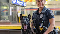 Officer Jennifer Dellavecchio and K9 Swen. Officer Jennifer Dellavecchio and K9 Swen.
