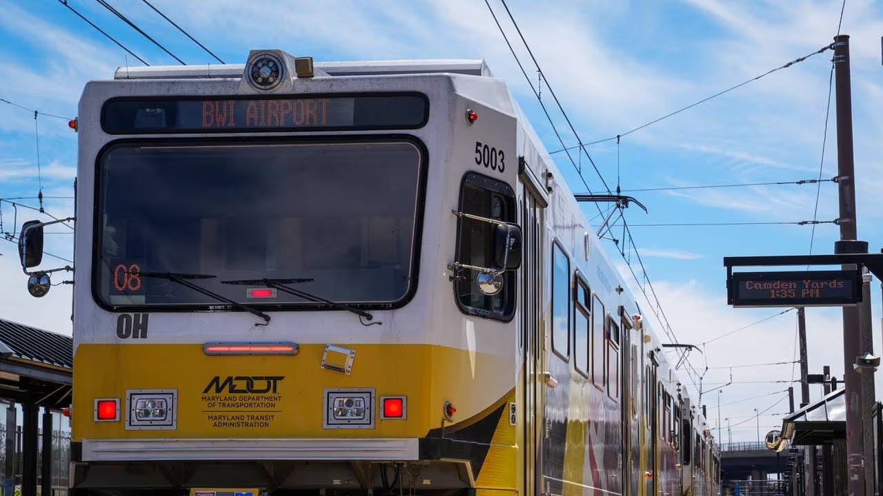 Maryland Transit Administration light-rail vehicle.