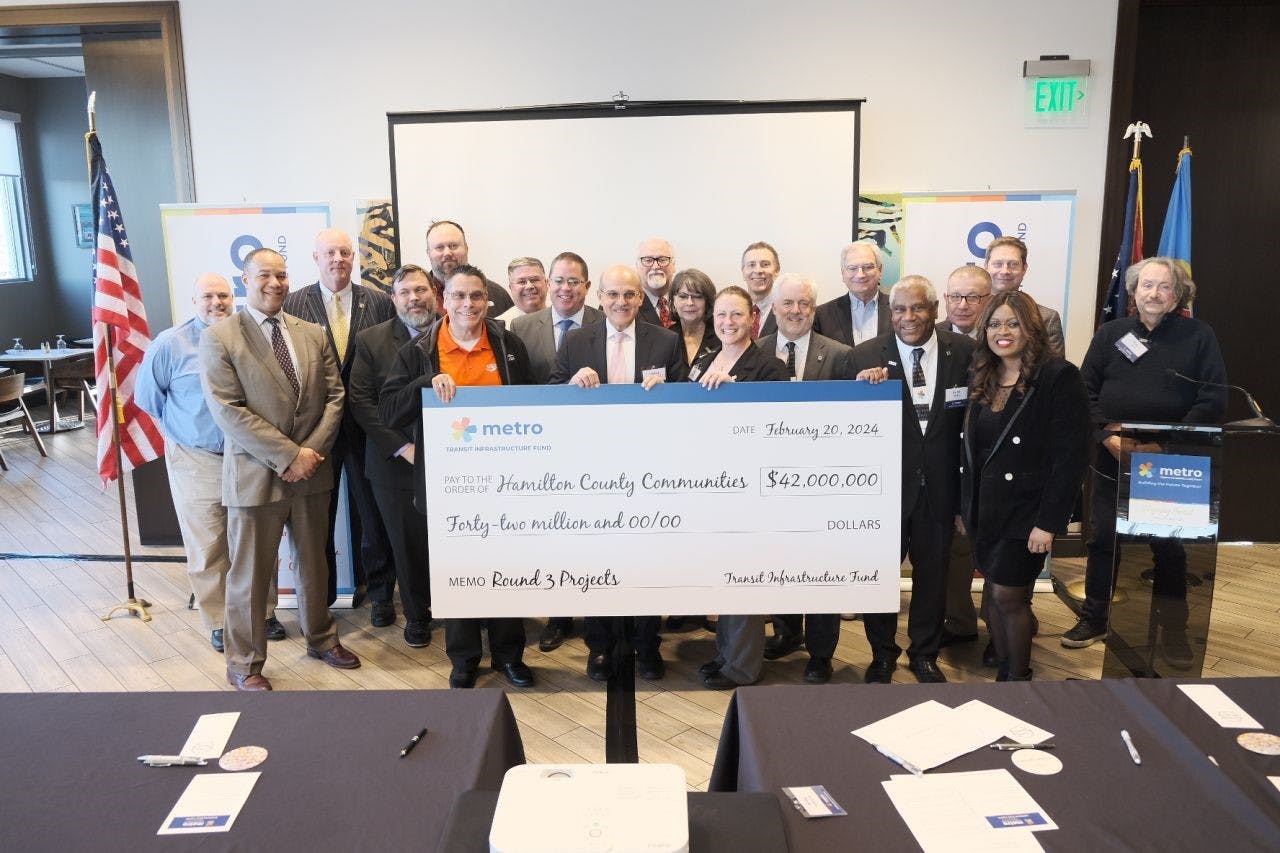 Now in its third year, the Metro Transit Infrastructure Funds Grant Signing Ceremony marked the distribution of $27.8 million in grants, supporting 29 projects spread across 20 municipalities within Hamilton County.