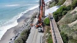 Construction has begun on the catchment wall at Mariposa Point in San Clemente. Construction has begun on the catchment wall at Mariposa Point in San Clemente.