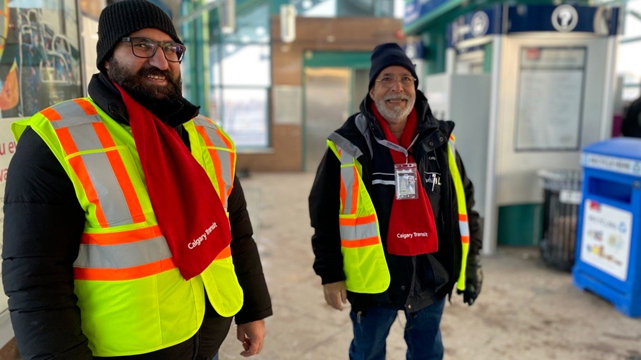 Calgary Transit ambassadors.