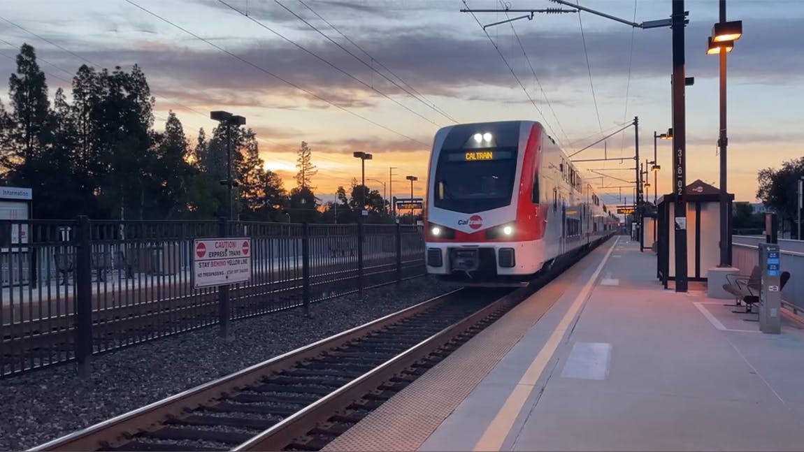 Caltrain advances electric train testing between Redwood City and San Jose, Calif.