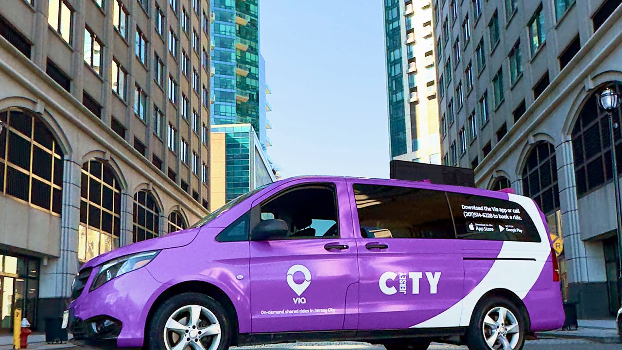 Via's Jersey City microtransit vehicle.