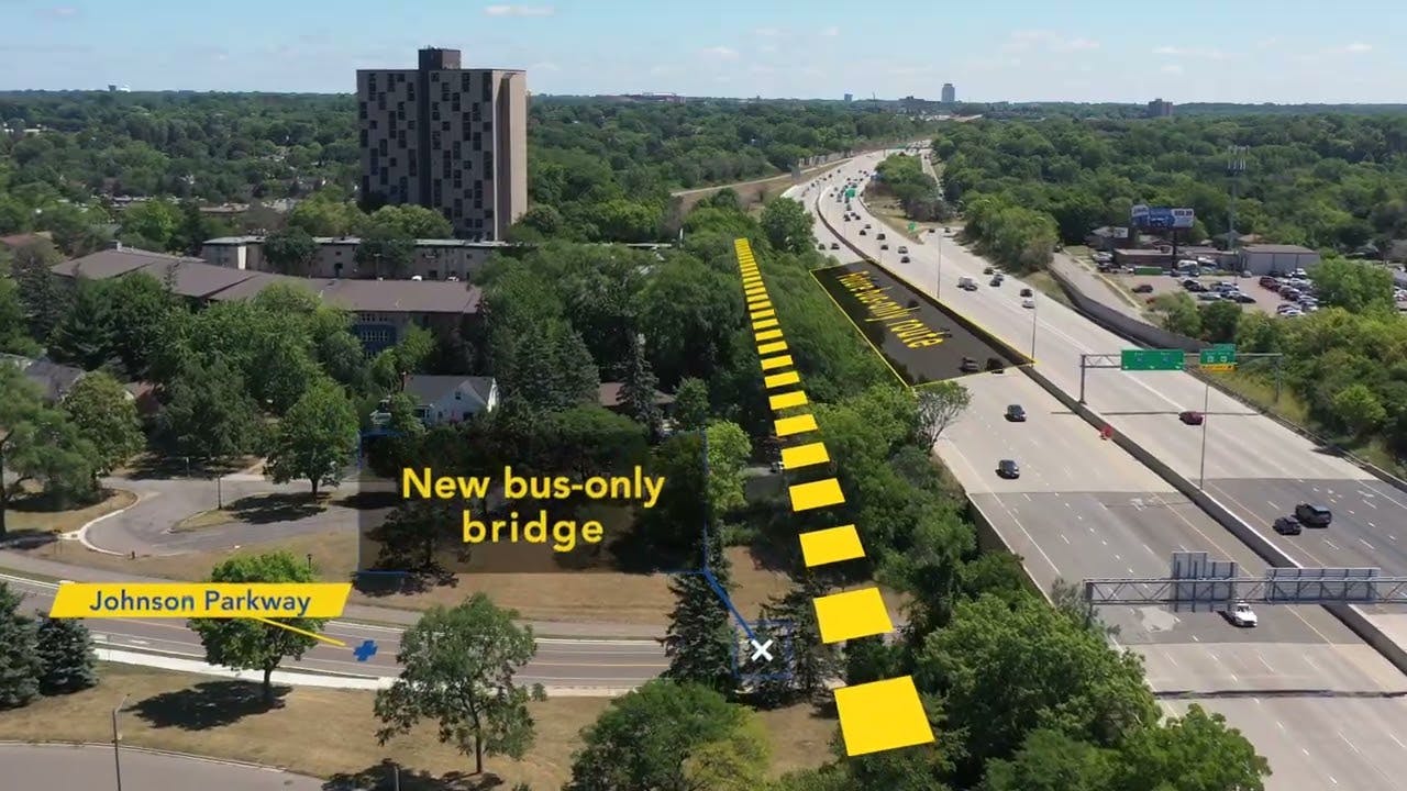 A rendering of the Metro Transit Gold Line route.
