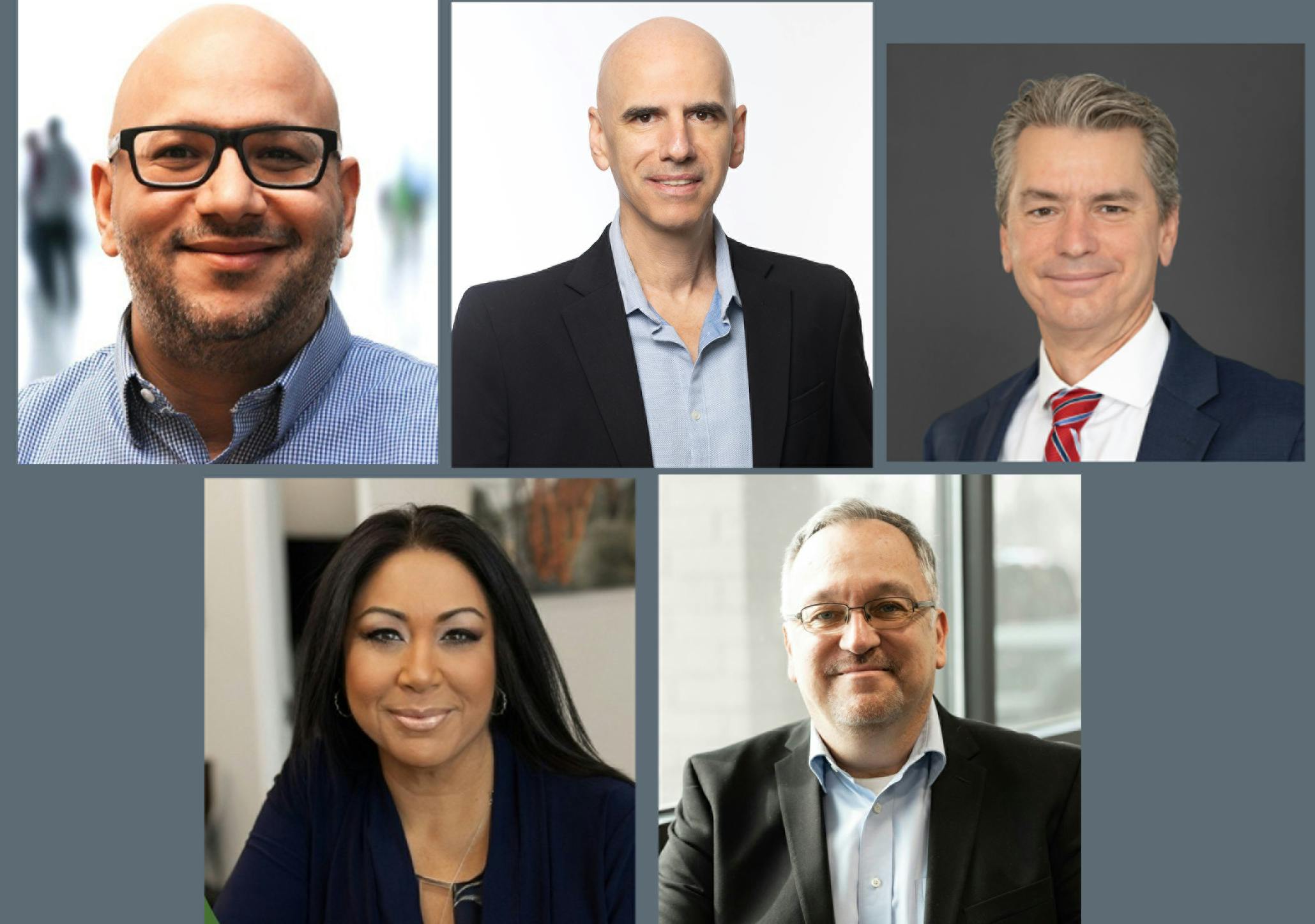 From right to left: Complete Coach Works Regional Sales Manager for the Southwest Region. Shah N. Remtulla, Moovit Chief Executive Officer Nir Bezalel, NFI Group Inc. Executive Vice President and CFO Brian Dewsnup, Director of Sales for Automated Rail Rachel Stayton, Director of Sales for Railroad Software Jeff Glatus.