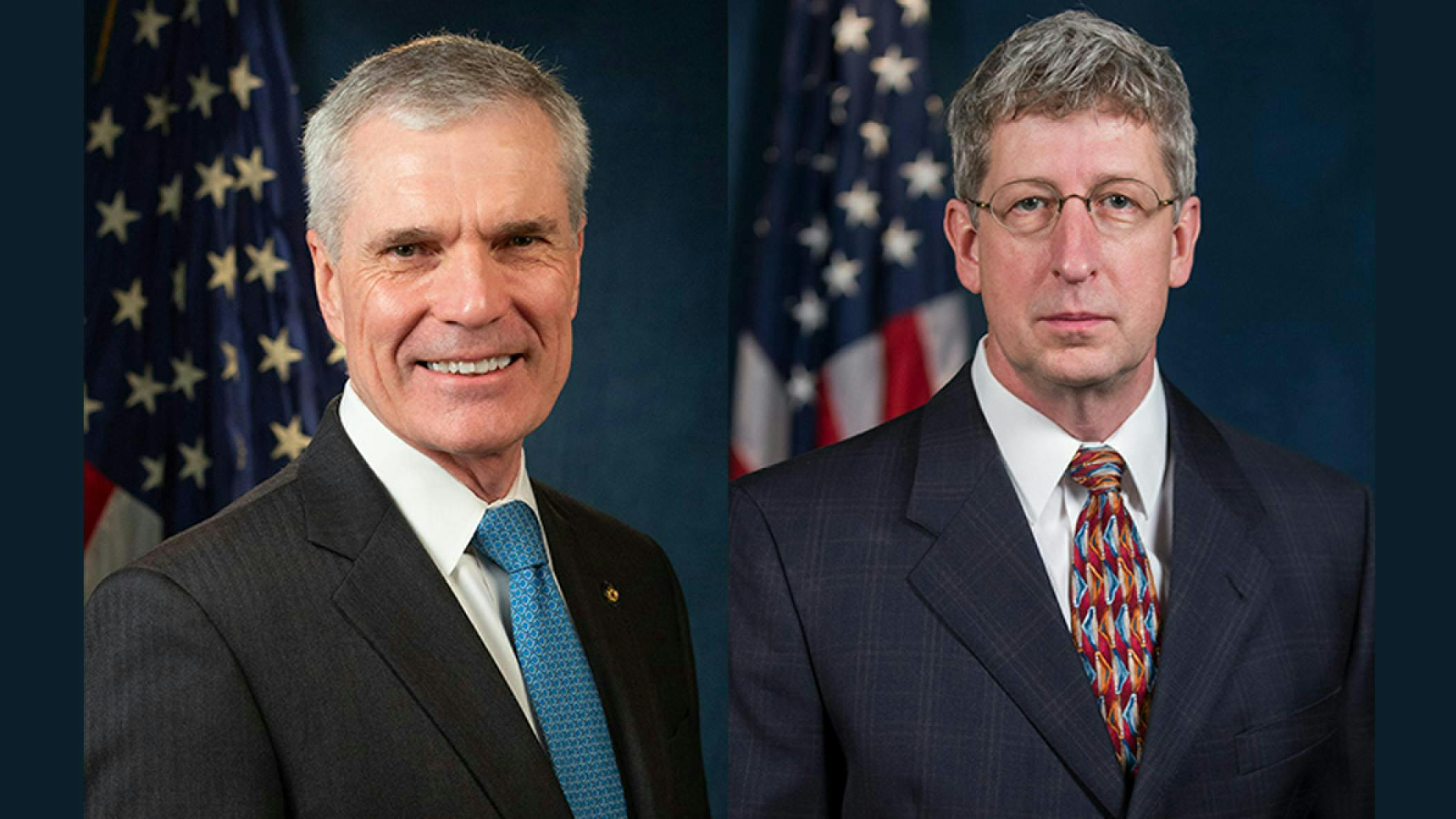 Patrick Warren (left) director of the office of railroad, pipeline & hazardous materials investigations and Mike Budinski (right), deputy director of the NTSB&rsquo;s office of research and engineering.