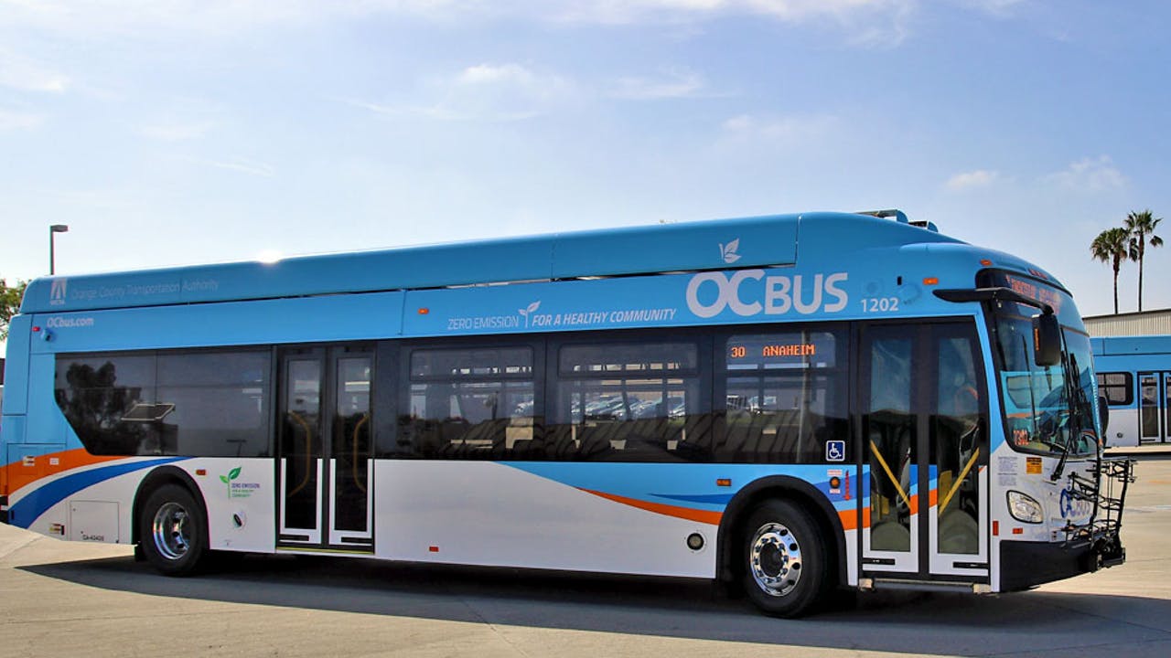 An OCTA battery-electric bus.