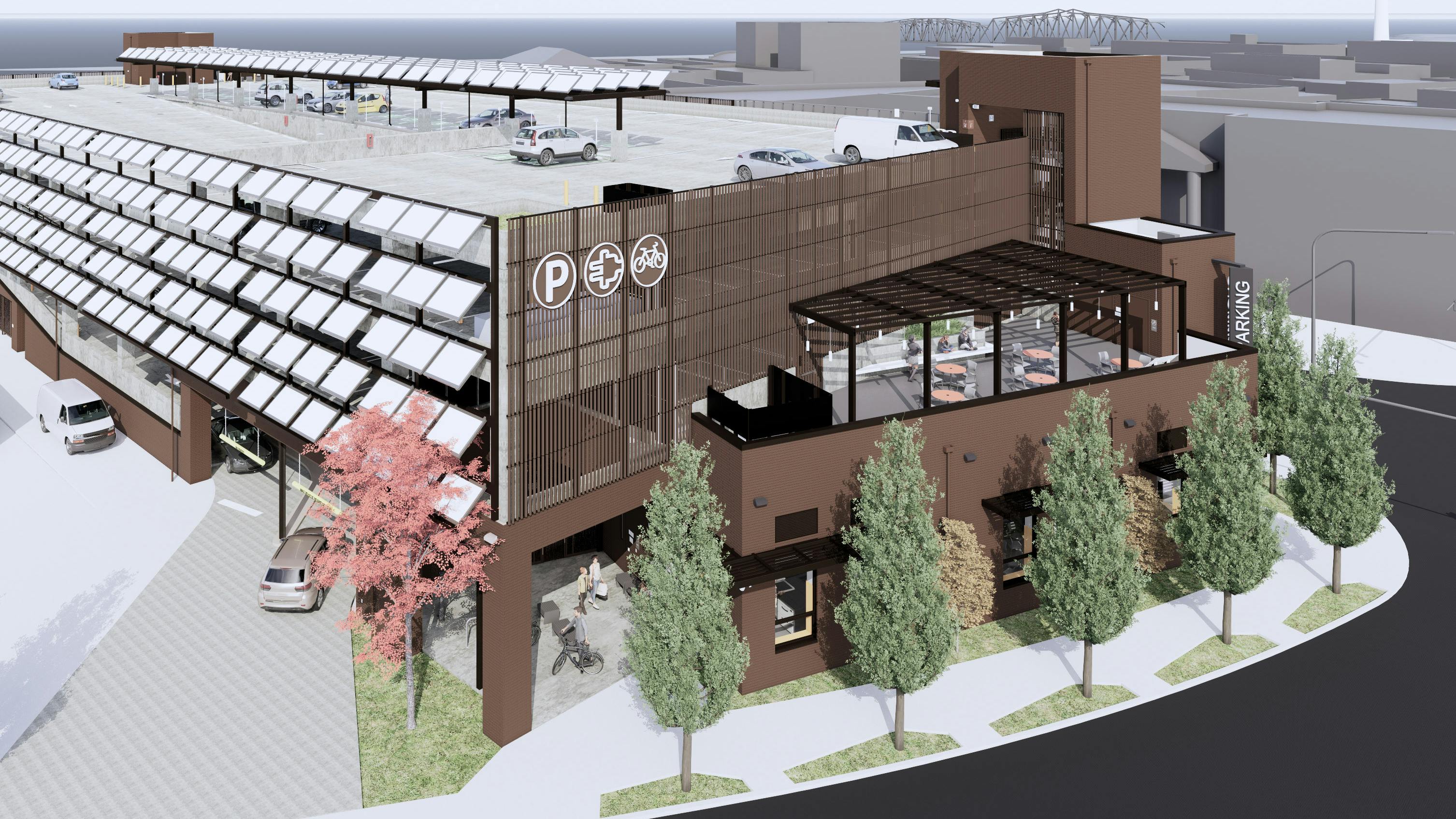 A rendering of the Mt. Vernon Library Commons.