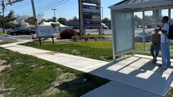A bus shelter on Catty Road. A bus shelter on Catty Road.