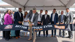 Indiana Gov. Eric Holcomb cuts the ribbon on the NICTD Double Track Northwest Indiana project. The double track project will allow NICTD to run 14 additional weekday trains on the South Shore Line. Indiana Gov. Eric Holcomb cuts the ribbon on the NICTD Double Track Northwest Indiana project. The double track project will allow NICTD to run 14 additional weekday trains on the South Shore Line.