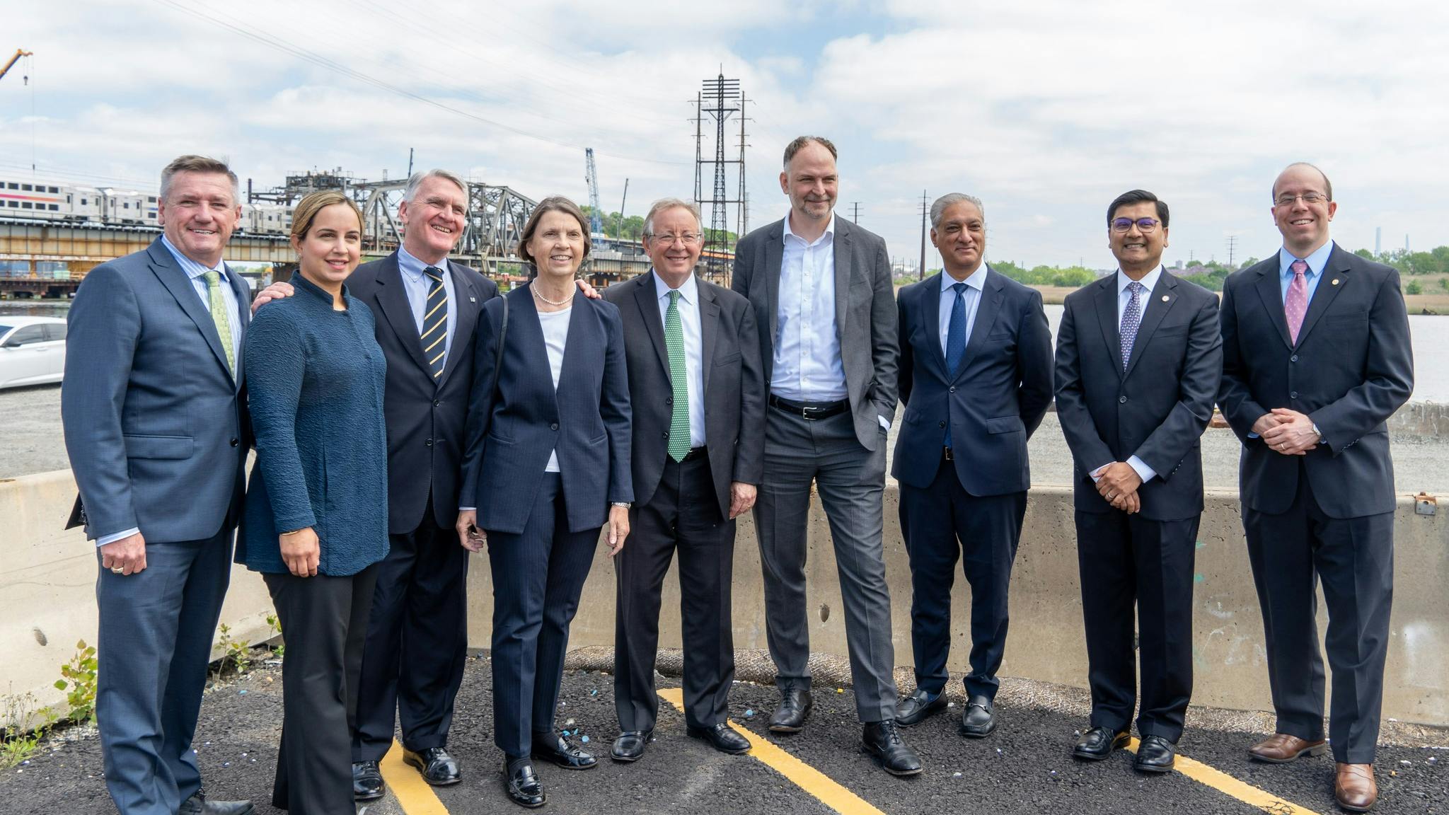 Officials from the NJ Transit, the state of New Jersey, Amtrak, FRA and FTA celebrated the Portal North Bridge project reaching 50 percent completion.