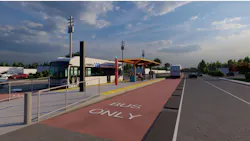 Rendering of potential center-running station design for MARTA Rapid Southlake. Rendering of potential center-running station design for MARTA Rapid Southlake.