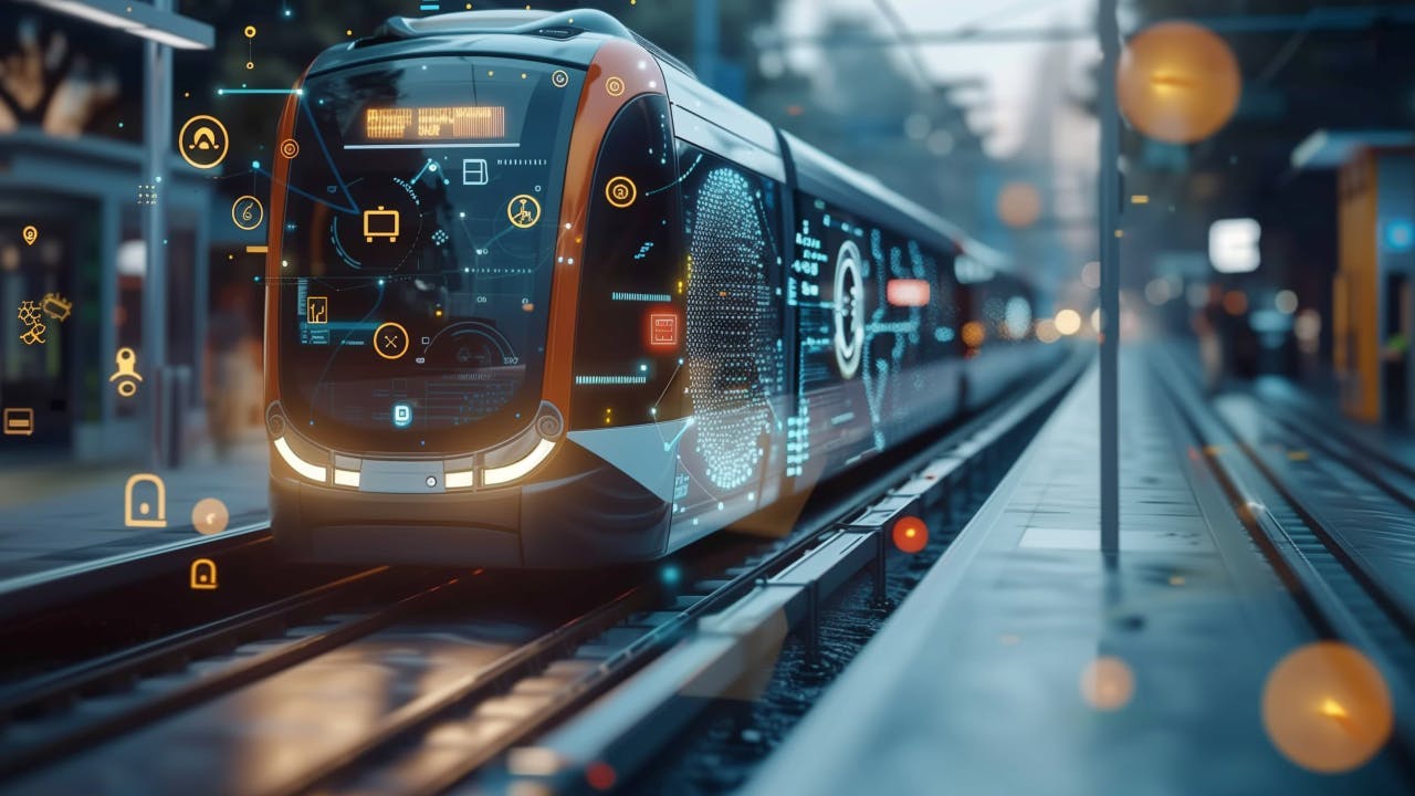 Transportation and technology concept.