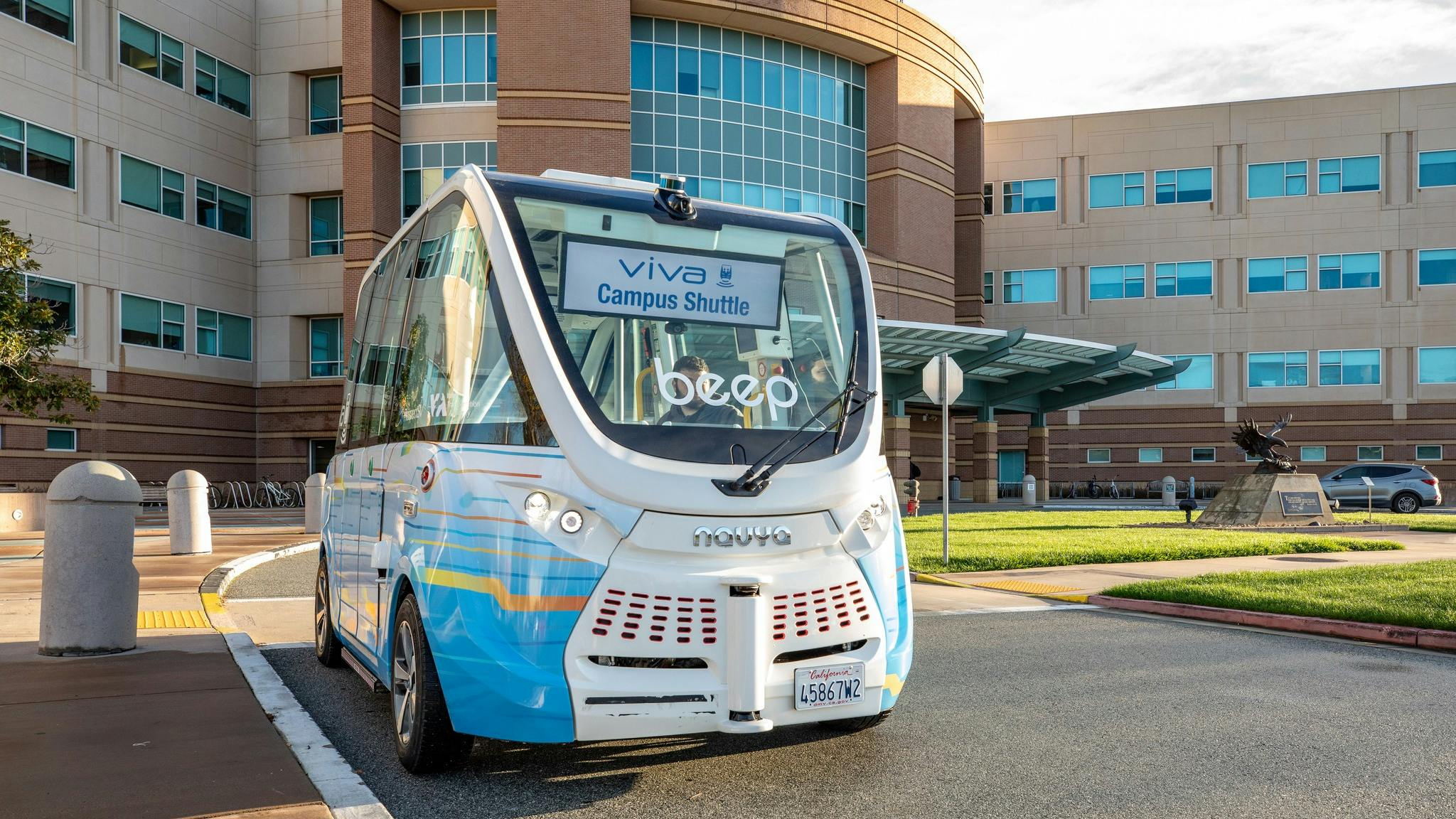 A file photo of Beep's VIVA shuttle program with Santa Clara VTA. Mississippi will launch a pilot AV shuttle program with Beep later in 2024.