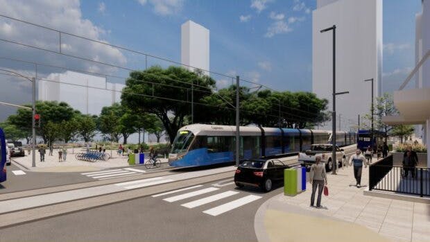 A rendering of the ATP Light Rail project..