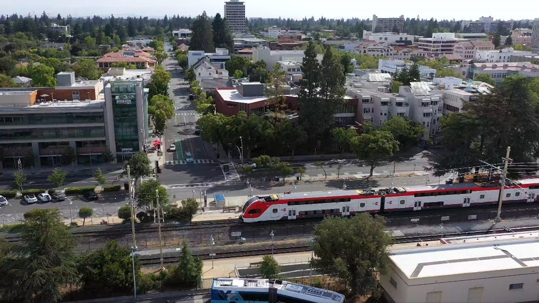 Upon the substantial completion of all major construction for the Caltrain electrification project, the agency conducted a successful test of eight trains running simultaneously on the corridor.