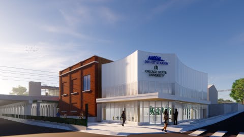 A rendering of the 95th St./Chicago State University Station.