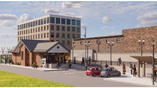 A rendering of the Brattleboro Station.