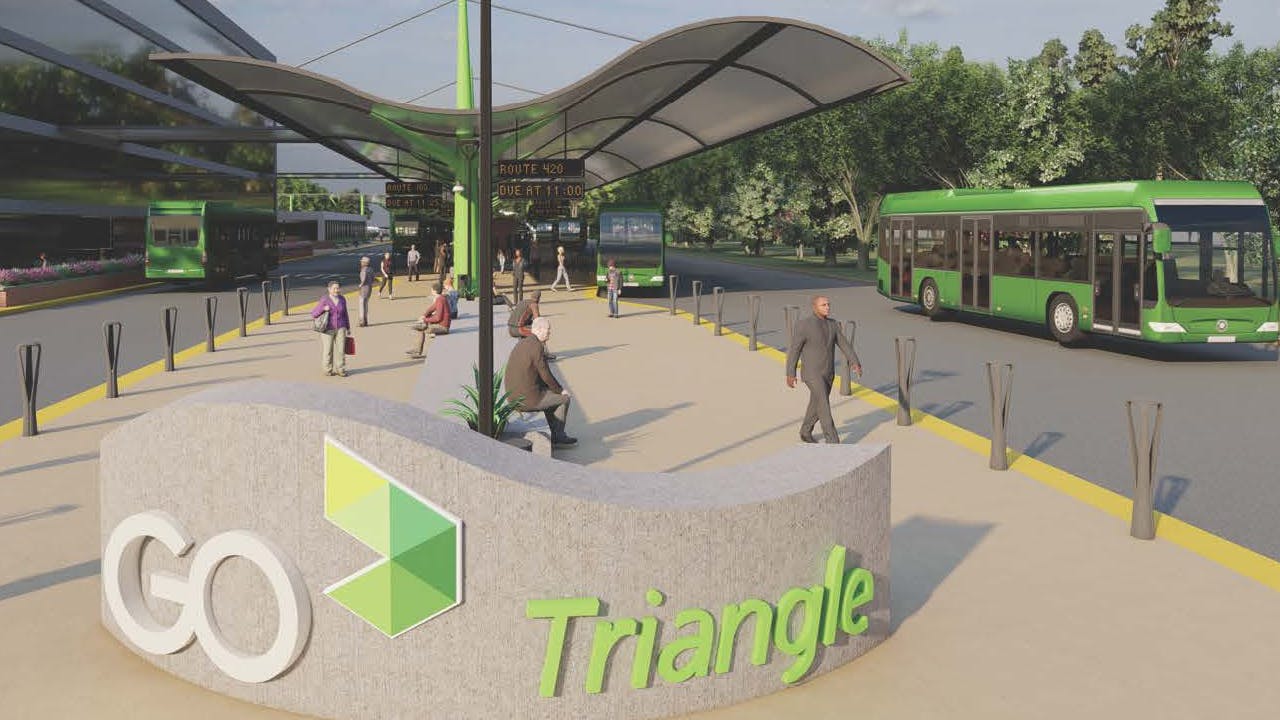 A rendering of the GoTriangle Triangle Mobility Hub that received a RAISE grant.