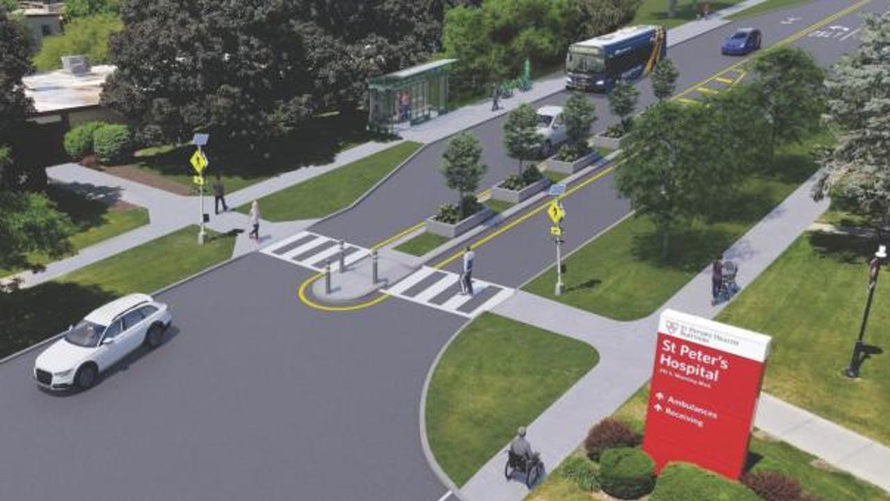 A rendering of Manning Boulevard Mobility Hub.