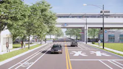 A rending of the CTA's RLE 103 St. Station East View.. A rending of the CTA's RLE 103 St. Station East View..