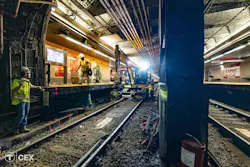 Crews worked in critical track areas during the Red Line service suspension. Crews worked in critical track areas during the Red Line service suspension.