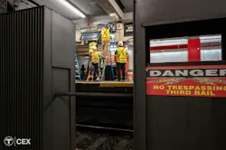 Crews performed important work within Red Line stations. Crews performed important work within Red Line stations.