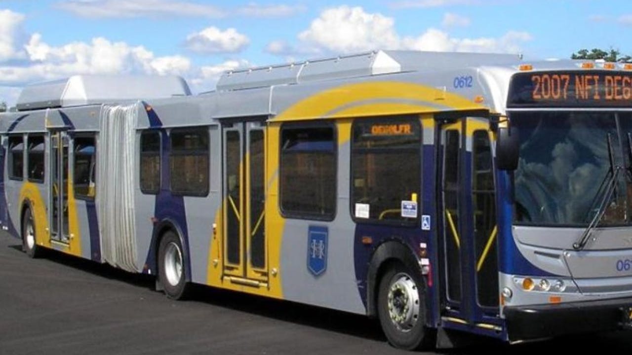 A 2007 city of Hamilton bus.