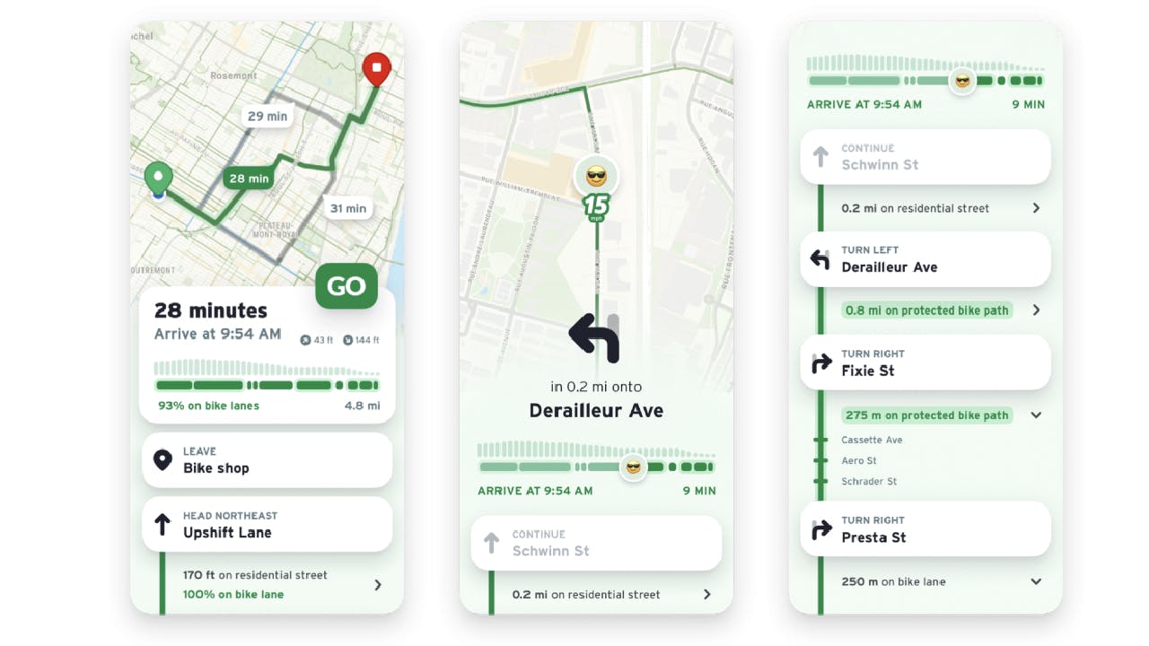 Transit App now features safe bike routes.