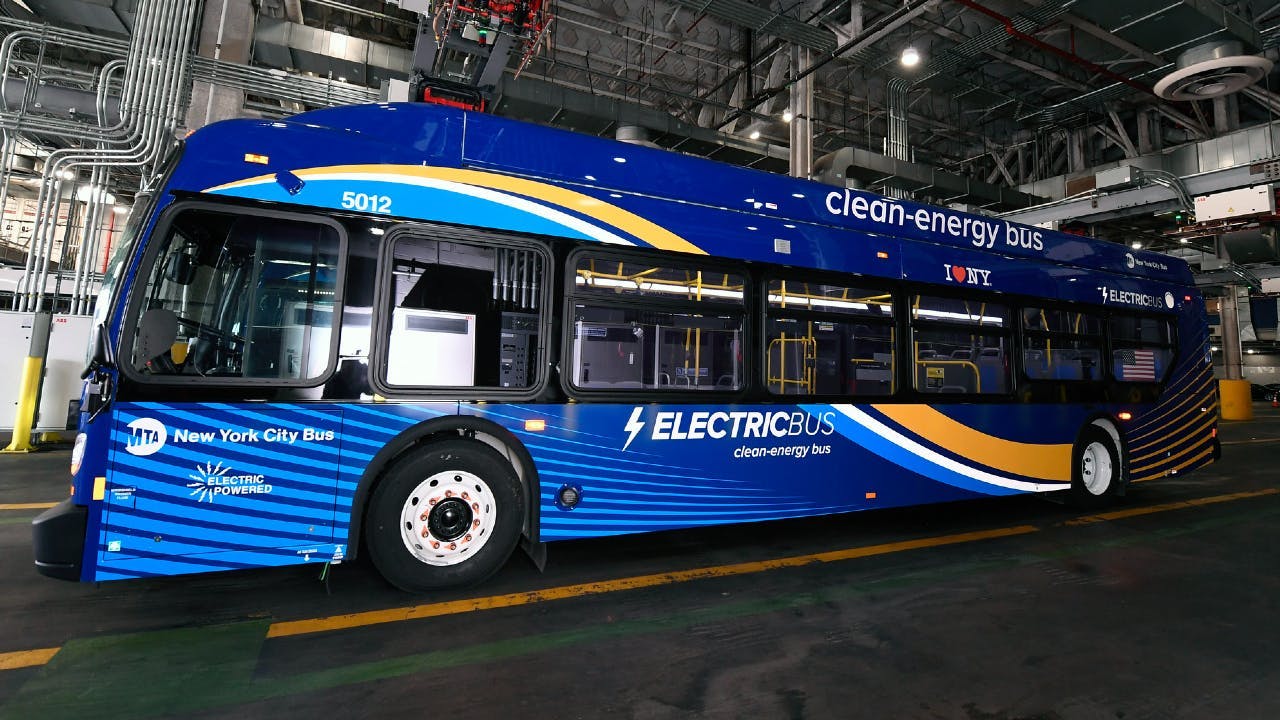 MTA electric bus.