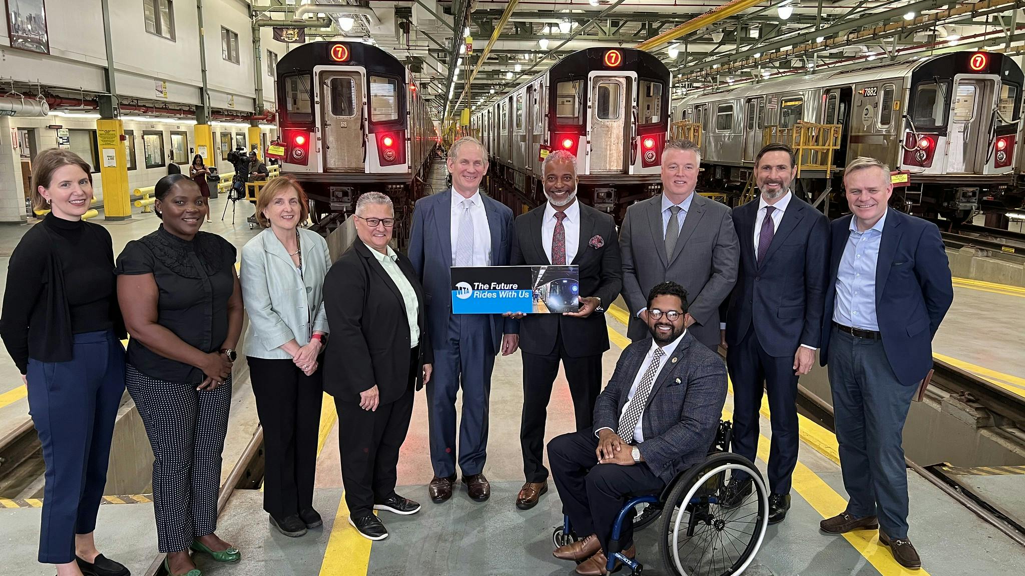 MTA Chair and CEO Janno Lieber and MTA Construction & Development President Jamie Torres-Springer announce the release of the 2025-2029 Capital Plan on Wednesday, Sept. 18, 2024, at the Corona Maintenance Facility in Flushing, Queens.