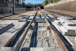 Crews performed track alignment work along the Orange Line. Crews performed track alignment work along the Orange Line.