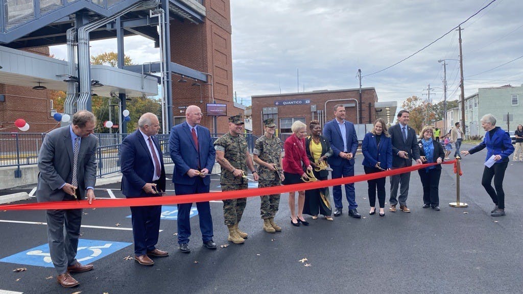 The completion of a $27.5 million improvement project at the Quantico train station was celebrated by the VRE and the VPRA with a ribbon-cutting ceremony on Nov. 1.
