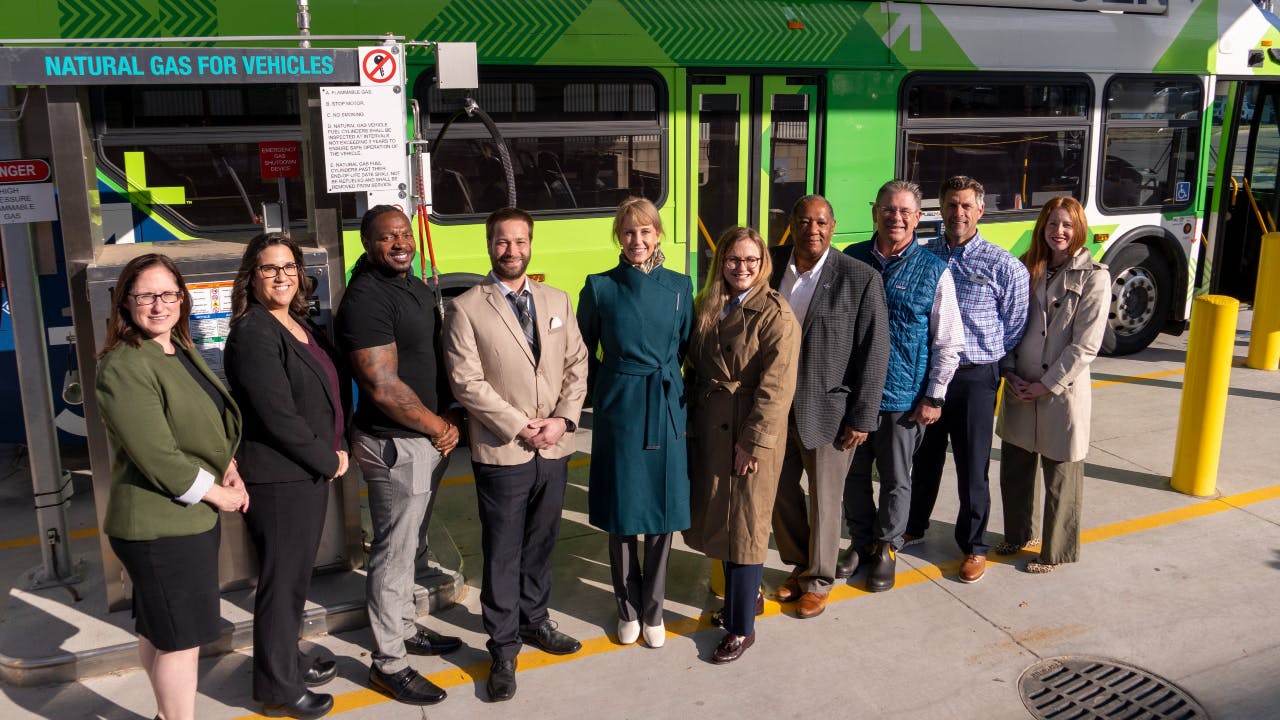 City of Lincoln officials celebrate new CNG fueling station to help improve paratransit services.