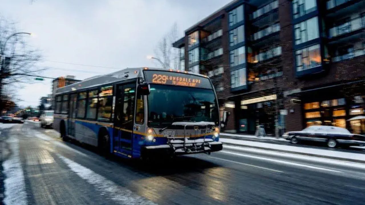 TransLink bus in winter