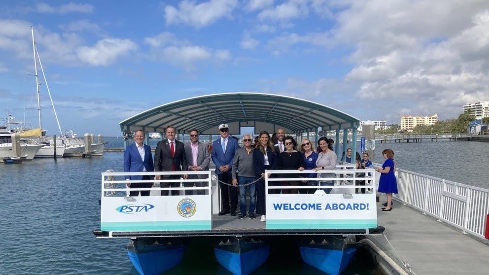 PSTA officials celebrate the expansion of Clearwater Ferry service.