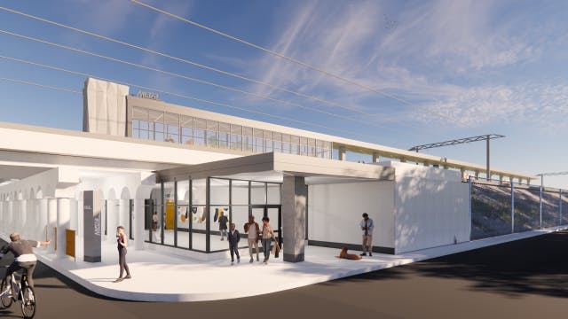 A rendering of Metra's 103rd St./Rosemoor Station.
