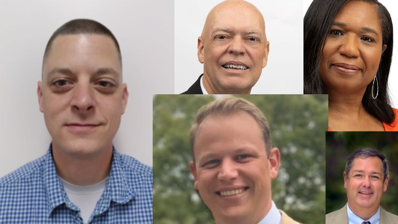 Cody Kroll (top left), Bob Ernst (top center), Angelica Love (top right), Peter Whippy (bottom center) and Mike Hursh (bottom right).