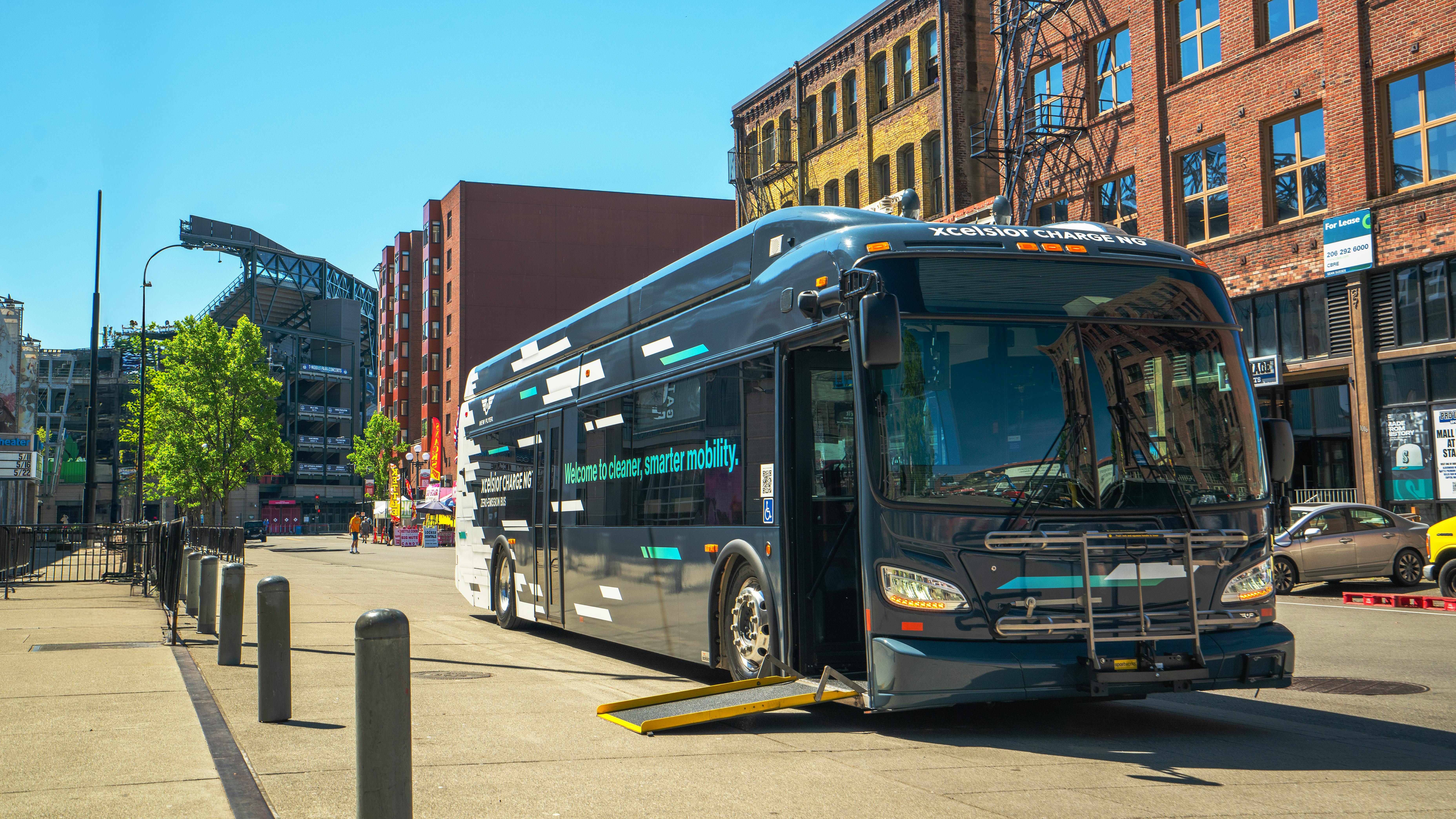 A New Flyer Xcelsior CHARGE NG zero-emission bus.